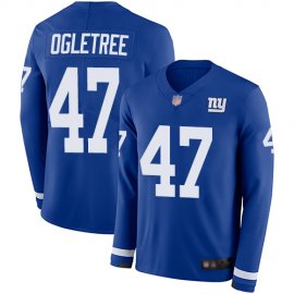 Nike New York Giants #47 Alec Ogletree Royal Blue Team Color Mens Stitched NFL Limited Therma Long Sleeve Jersey