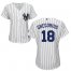 New York Yankees #18 Didi Gregorius White Strip Home Womens Stitched MLB Jersey