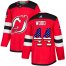 Adidas New Jersey Devils #44 Miles Wood Red Home Authentic USA Flag Stitched NHL Jersey