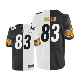 Nike Pittsburgh Steelers #83 Heath Miller White/Black Mens Stitched NFL Elite Split Jersey