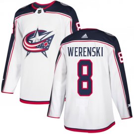 Adidas Columbus Blue Jackets #8 Zach Werenski White Road Authentic Stitched Youth NHL Jersey