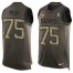 Nike New Orleans Saints #75 Andrus Peat Green Mens Stitched NFL Limited Salute To Service Tank Top Jersey