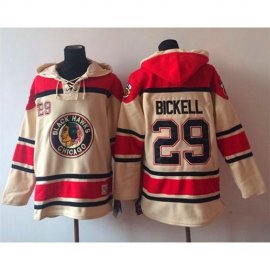 Chicago Blackhawks #29 Bryan Bickell Cream Sawyer Hooded Sweatshirt Stitched NHL Jersey