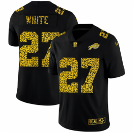 Buffalo Buffalo Bills #27 TreDavious White Mens Nike Leopard Print Fashion Vapor Limited NFL Jersey Black