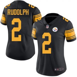 Nike Pittsburgh Steelers #2 Mason Rudolph Black Womens Stitched NFL Limited Rush Jersey