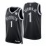 Nike Brooklyn Nets #1 Bruce Brown Jr. Black Mens 2021-22 NBA 75th Anniversary Diamond Swingman Jersey – Icon Edition Mens
