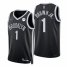 Nike Brooklyn Nets #1 Bruce Brown Jr. Black Mens 2021-22 NBA 75th Anniversary Diamond Swingman Jersey – Icon Edition Mens