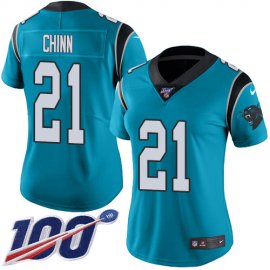 Nike Carolina Panthers #21 Jeremy Chinn Blue Alternate Womens Stitched NFL 100th Season Vapor Untouchable Limited Jersey