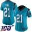 Nike Carolina Panthers #21 Jeremy Chinn Blue Alternate Womens Stitched NFL 100th Season Vapor Untouchable Limited Jersey