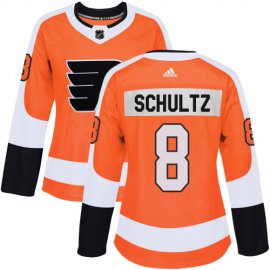 Adidas Philadelphia Flyers #8 Dave Schultz Orange Home Authentic Womens Stitched NHL Jersey