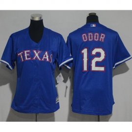 Texas Rangers #12 Rougned Odor Blue Alternate Womens Stitched MLB Jersey