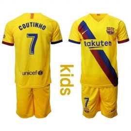 Barcelona #7 Coutinho Away Kid Soccer Club Jersey