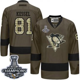 Pittsburgh Penguins #81 Phil Kessel Green Salute to Service 2017 Stanley Cup Finals Champions Stitched NHL Jersey