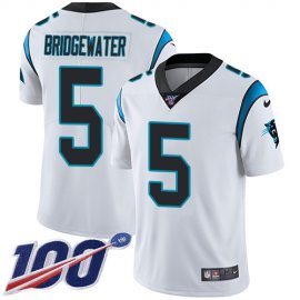 Nike Carolina Panthers #5 Teddy Bridgewater White Mens Stitched NFL 100th Season Vapor Untouchable Limited Jersey