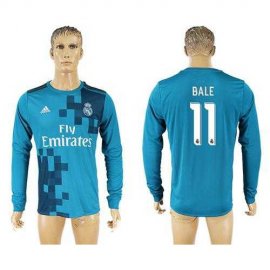 Real Madrid #11 Bale Sec Away Long Sleeves Soccer Club Jersey