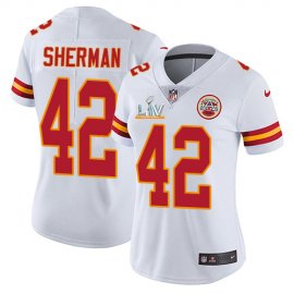 Nike Kansas City Chiefs #42 Anthony Sherman White Womens Super Bowl LV Bound Stitched NFL Vapor Untouchable Limited Jersey