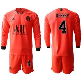 Paris Saint-Germain #4 Kehrer Red Jordan Long Sleeves Soccer Club Jersey