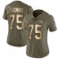 Nike New York Giants #75 Cameron Fleming Olive/Gold Womens Stitched NFL Limited 2017 Salute To Service Jersey