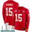 Nike Kansas City Chiefs #15 Patrick Mahomes Red Super Bowl LIV 2020 Team Color Youth Stitched NFL Limited Therma Long Sleeve Jersey
