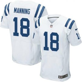 Nike Indianapolis Colts #18 Peyton Manning White Mens Stitched NFL Elite Jersey