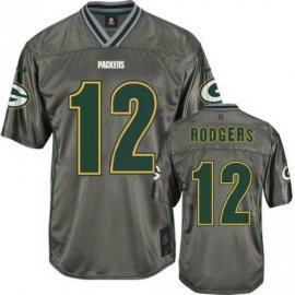 Nike Green Bay Packers #12 Aaron Rodgers Grey Mens Stitched NFL Elite Vapor Jersey