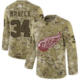 Adidas Detroit Red Wings #34 Petr Mrazek Camo Authentic Stitched NHL Jersey