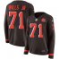 Nike Cleveland Browns #71 Jedrick Wills JR Brown Team Color Womens Stitched NFL Limited Therma Long Sleeve Jersey