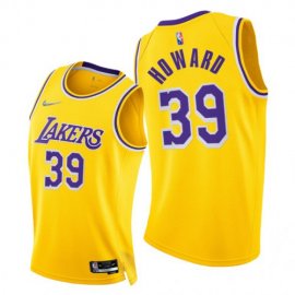 Nike Los Angeles Lakers #39 Dwight Howard Mens 2021-22 75th Diamond Anniversary NBA Jersey Gold Mens