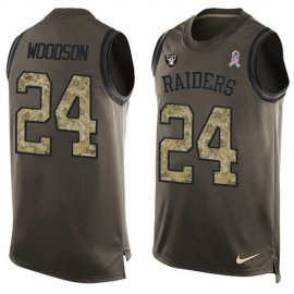 Nike Las Vegas Raiders #24 Charles Woodson Green Mens Stitched NFL Limited Salute To Service Tank Top Jersey