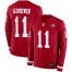 Nike San Francisco 49ers #11 Marquise Goodwin Red Team Color Mens Stitched NFL Limited Therma Long Sleeve Jersey