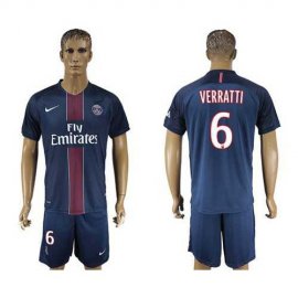 Paris Saint-Germain #6 Verratti Home Soccer Club Jersey
