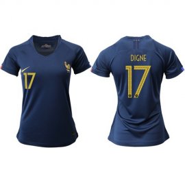 Womens France #17 Digne Home Soccer Country Jersey