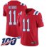 Nike New England Patriots #11 Drew Bledsoe Red Alternate Mens Stitched NFL 100th Season Vapor Limited Jersey