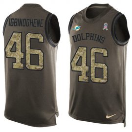 Nike Miami Dolphins #46 Noah Igbinoghene Green Mens Stitched NFL Limited Salute To Service Tank Top Jersey