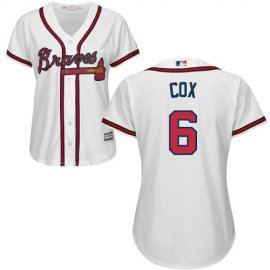 Atlanta Braves #6 Bobby Cox White Home Womens Stitched MLB Jersey