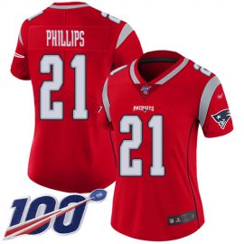 Nike New England Patriots #21 Adrian Phillips Red Womens Stitched NFL Limited Inverted Legend 100th Season Jersey