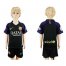 Barcelona Blank Black Goalkeeper Kid Soccer Club Jersey