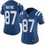Nike Indianapolis Colts #87 Reggie Wayne Royal Blue Team Color Womens Stitched NFL Vapor Untouchable Limited Jersey