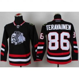 Chicago Blackhawks #86 Teuvo Teravainen Black(White Skull) 2014 Stadium Series Stitched Youth NHL Jersey