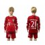 Bayern Munchen #21 Lahm Home Long Sleeves Kid Soccer Club Jersey