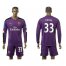 Arsenal #33 Cech Purple Goalkeeper Long Sleeves Soccer Club Jersey