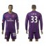 Arsenal #33 Cech Purple Goalkeeper Long Sleeves Soccer Club Jersey
