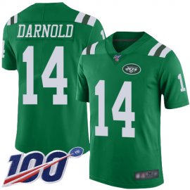 Nike New York Jets #14 Sam Darnold Green Youth Stitched NFL Limited Rush 100th Season Jersey