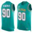 Nike Miami Dolphins #90 Charles Harris Aqua Green Team Color Mens Stitched NFL Limited Tank Top Jersey