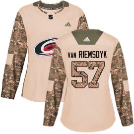 Adidas Carolina Hurricanes #57 Trevor Van Riemsdyk Camo Authentic 2017 Veterans Day Womens Stitched NHL Jersey
