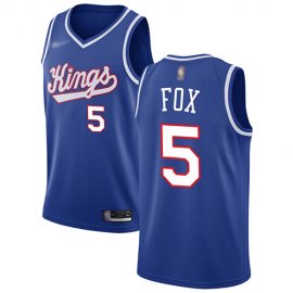 Kings #5 DeAaron Fox Blue Basketball Swingman Hardwood Classics Jersey