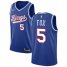 Kings #5 DeAaron Fox Blue Basketball Swingman Hardwood Classics Jersey