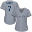 New York Yankees #7 Mickey Mantle Grey Road Womens Stitched MLB Jersey