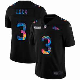 Denver Broncos #3 Drew Lock Mens Nike Multi-Color Black 2020 NFL Crucial Catch Vapor Untouchable Limited Jersey