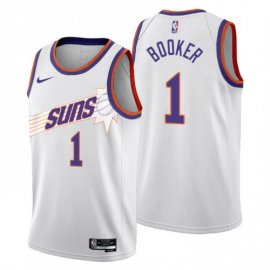 Nike Phoenix Suns #1 Devin Booker Mens 2022-23 City Edition NBA Jersey – Cherry Blossom White Mens